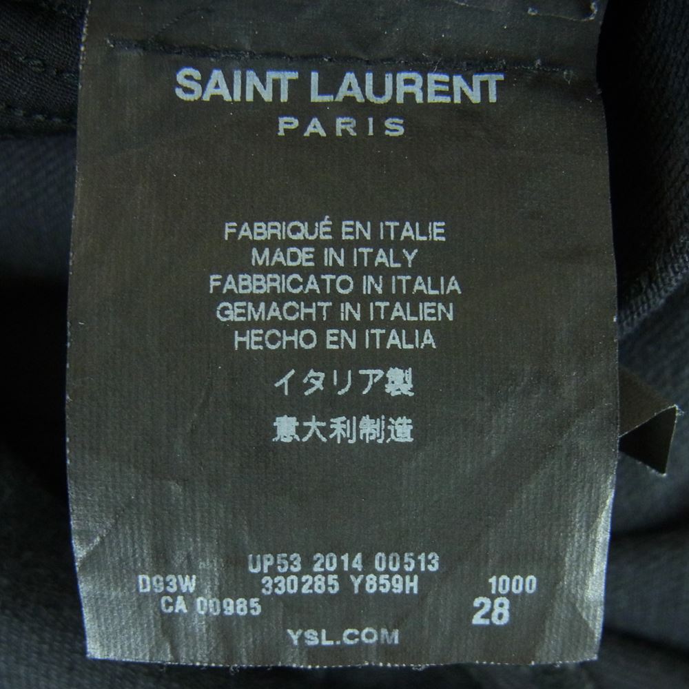 SAINT LAURENT サンローラン 330285 Y859F エディ期 レザー切替 マルチジップ バイカー デニム パンツ ブラック系 28【中古】