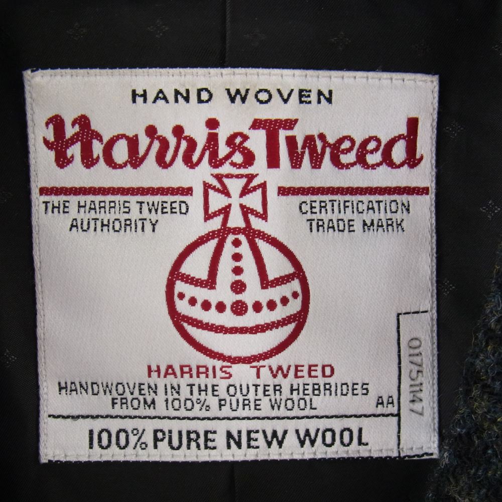 MR.OLIVE ミスターオリーブ M-5340ST HARRIS TWEED ハリスツイード ウール テーラード ジャケット グリーン系 S【中古】