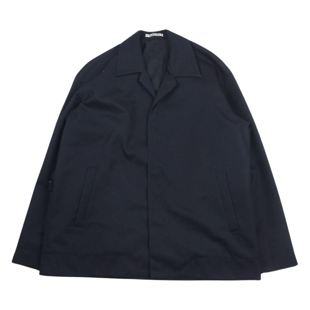 AURALEE オーラリー 17AW A7AB01BK WOOL KERSEY BLOUSON ウール カルゼ ブルゾン シャツ ジャケット ネイビー系 3【中古】