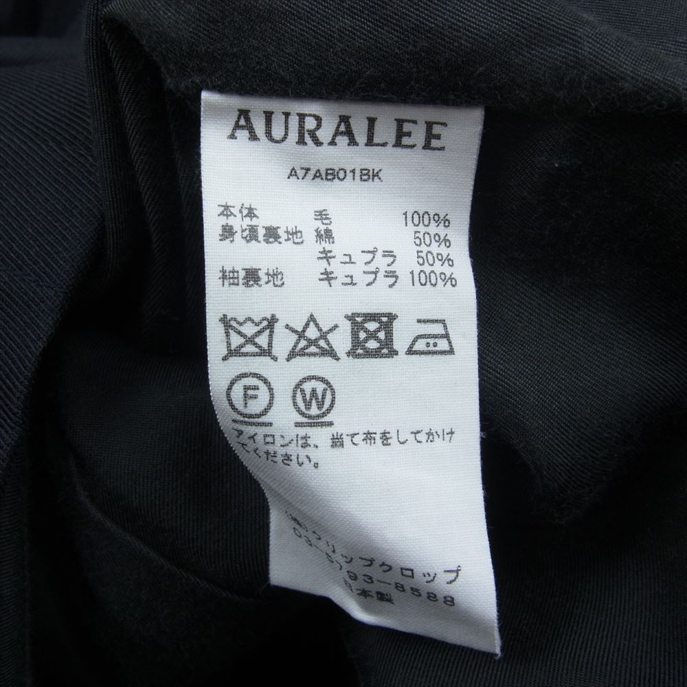 AURALEE オーラリー 17AW A7AB01BK WOOL KERSEY BLOUSON ウール カルゼ ブルゾン シャツ ジャケット ネイビー系 3【中古】