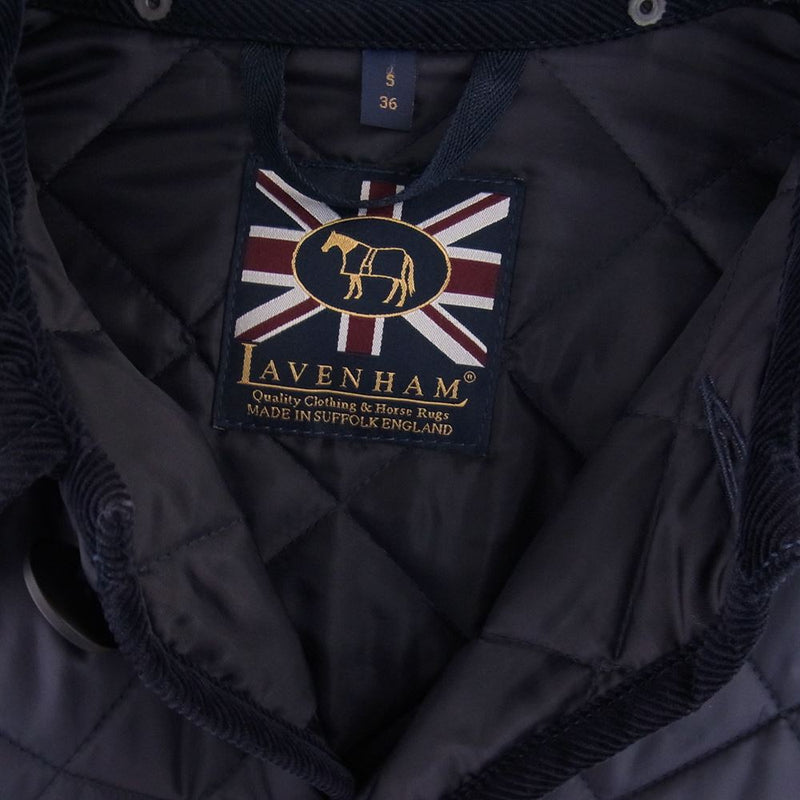 LAVENHAM ラベンハム LVH-17-BP 国内正規品 英国製 フード着脱式 キルティング コート ネイビー系 S【中古】