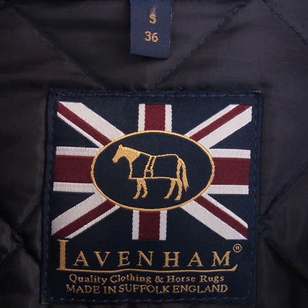 LAVENHAM ラベンハム LVH-17-BP 国内正規品 英国製 フード着脱式 キルティング コート ネイビー系 S【中古】