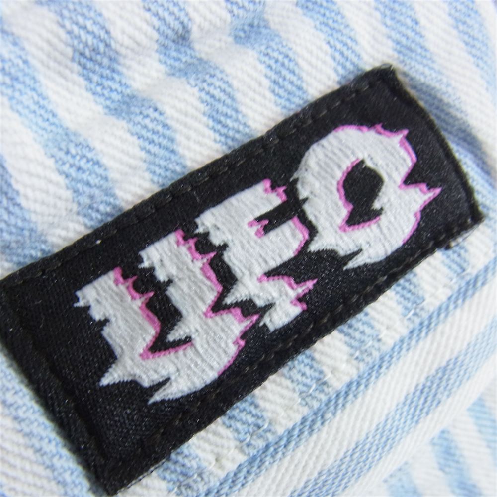 アッパー フィールド ワン 23-UFO-P043H ストライプ イージー パンツ ライトブルー系 L【中古】