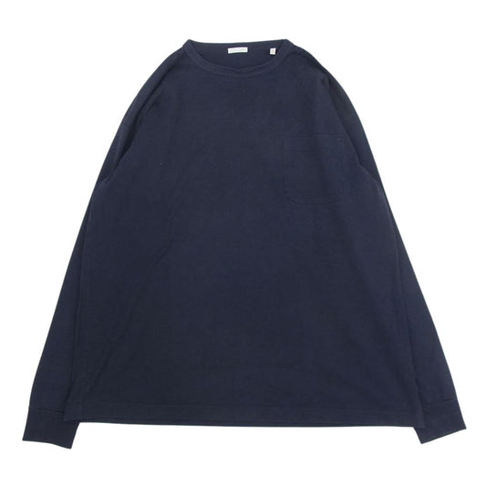 COMOLI コモリ 17SS K01-05001 コットン天竺 長袖クルー ロングスリーブ 長袖 Tシャツ ロンT ネイビー系 3【中古】