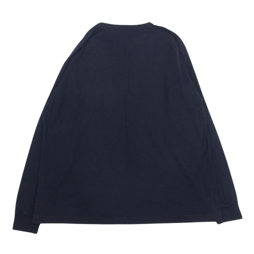 COMOLI コモリ 17SS K01-05001 コットン天竺 長袖クルー ロングスリーブ 長袖 Tシャツ ロンT ネイビー系 3【中古】