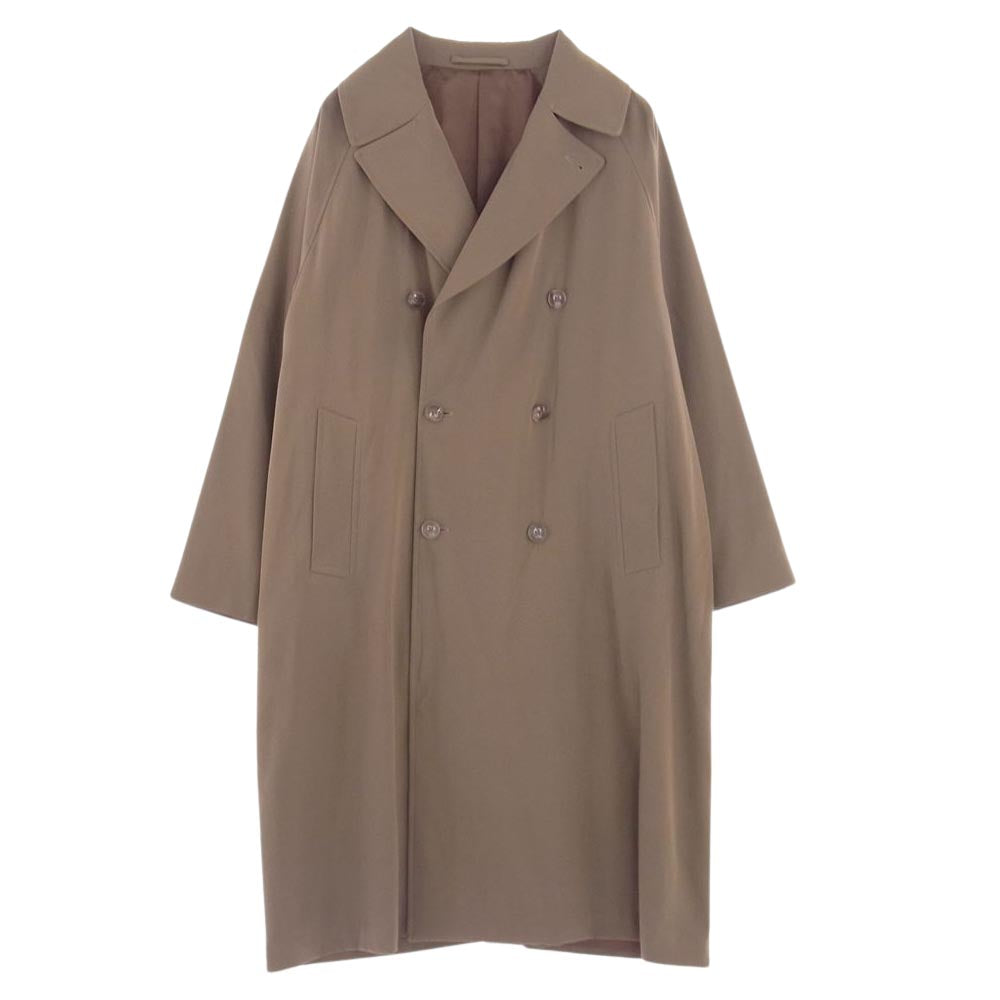 COMOLI コモリ 19SS P01-04005 ウールギャバ ダブルプレステッド コート キャメル系 2【中古】