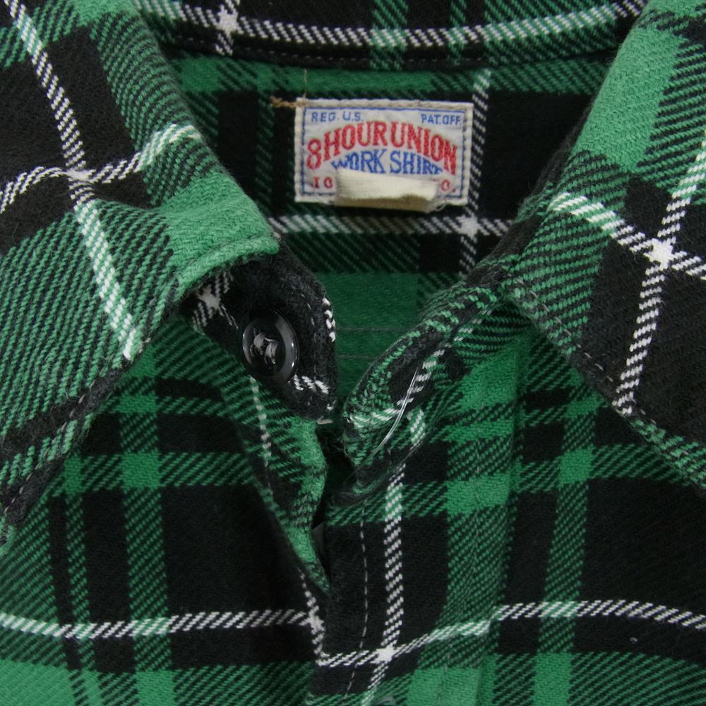 The REAL McCOY'S ザリアルマッコイズ JOE MCCOY 8HOUR UNION ジョーマッコイ LOT973 チェック ネルシャツ グリーン系 17【中古】
