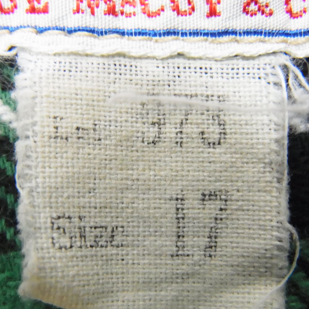 The REAL McCOY'S ザリアルマッコイズ JOE MCCOY 8HOUR UNION ジョーマッコイ LOT973 チェック ネルシャツ グリーン系 17【中古】
