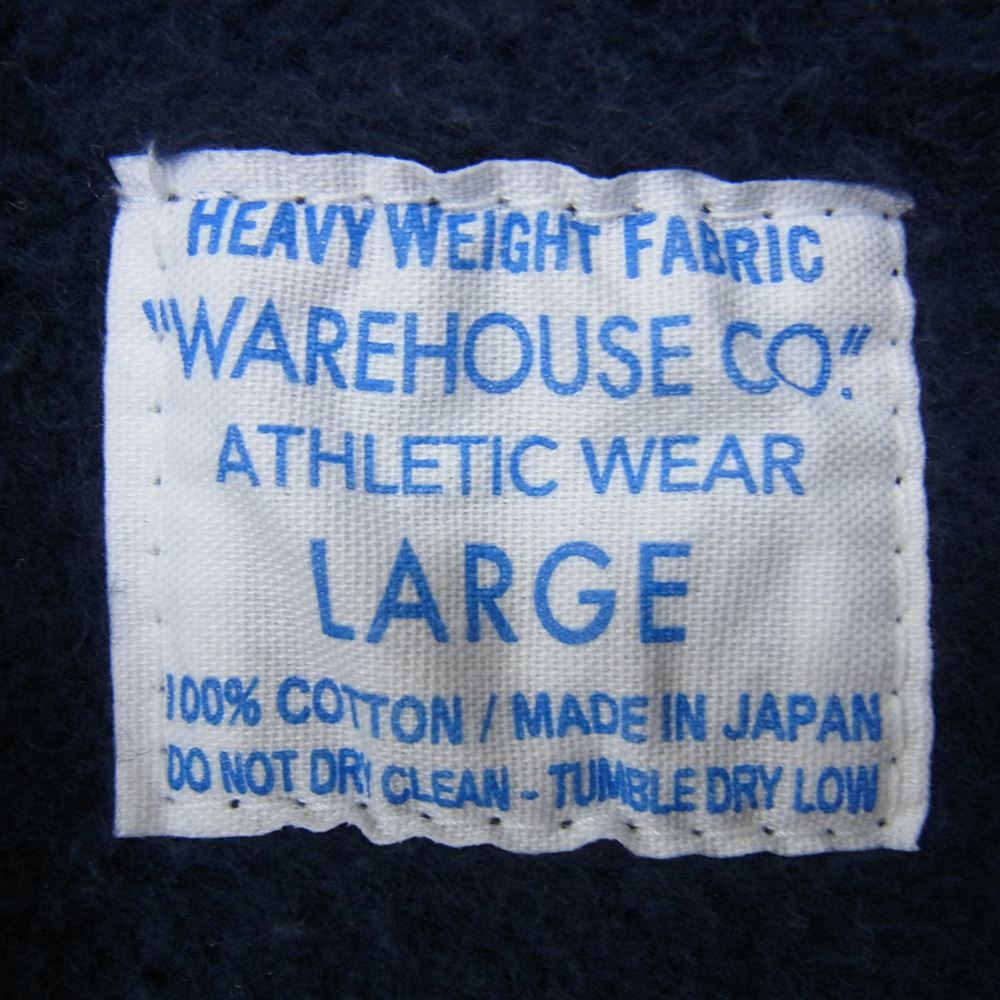 WAREHOUSE ウエアハウス Lot 485 USAFA 襟付ハーフジップ 裏起毛 ヘビーウェイト 脇リブ スウェット ネイビー系 L【中古】
