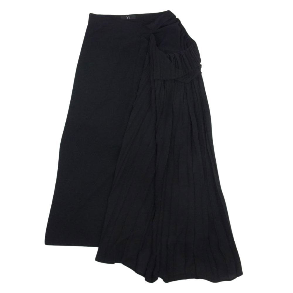 Y's Yohji Yamamoto ワイズ ヨウジヤマモト YS-S02-500 プリーツ 変形 巻き ロング スカート ブラック系 1【中古】