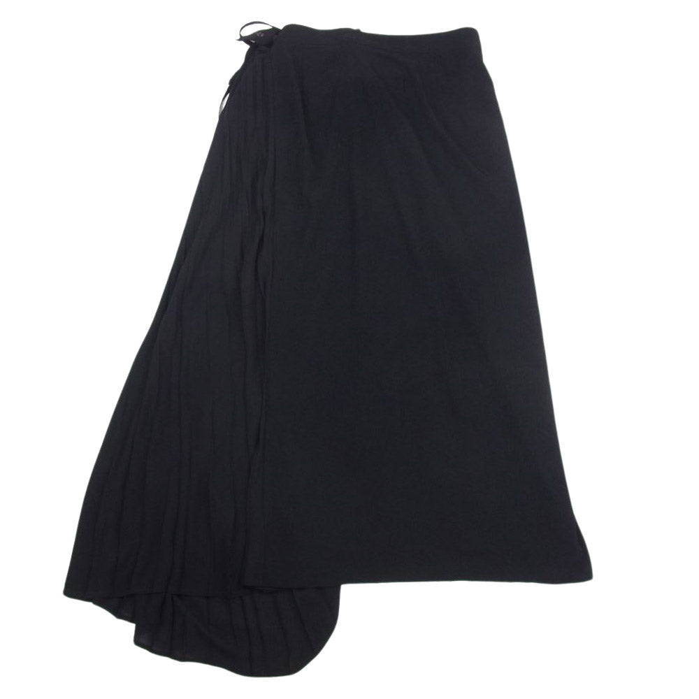 Y's Yohji Yamamoto ワイズ ヨウジヤマモト YS-S02-500 プリーツ 変形 巻き ロング スカート ブラック系 1【中古】
