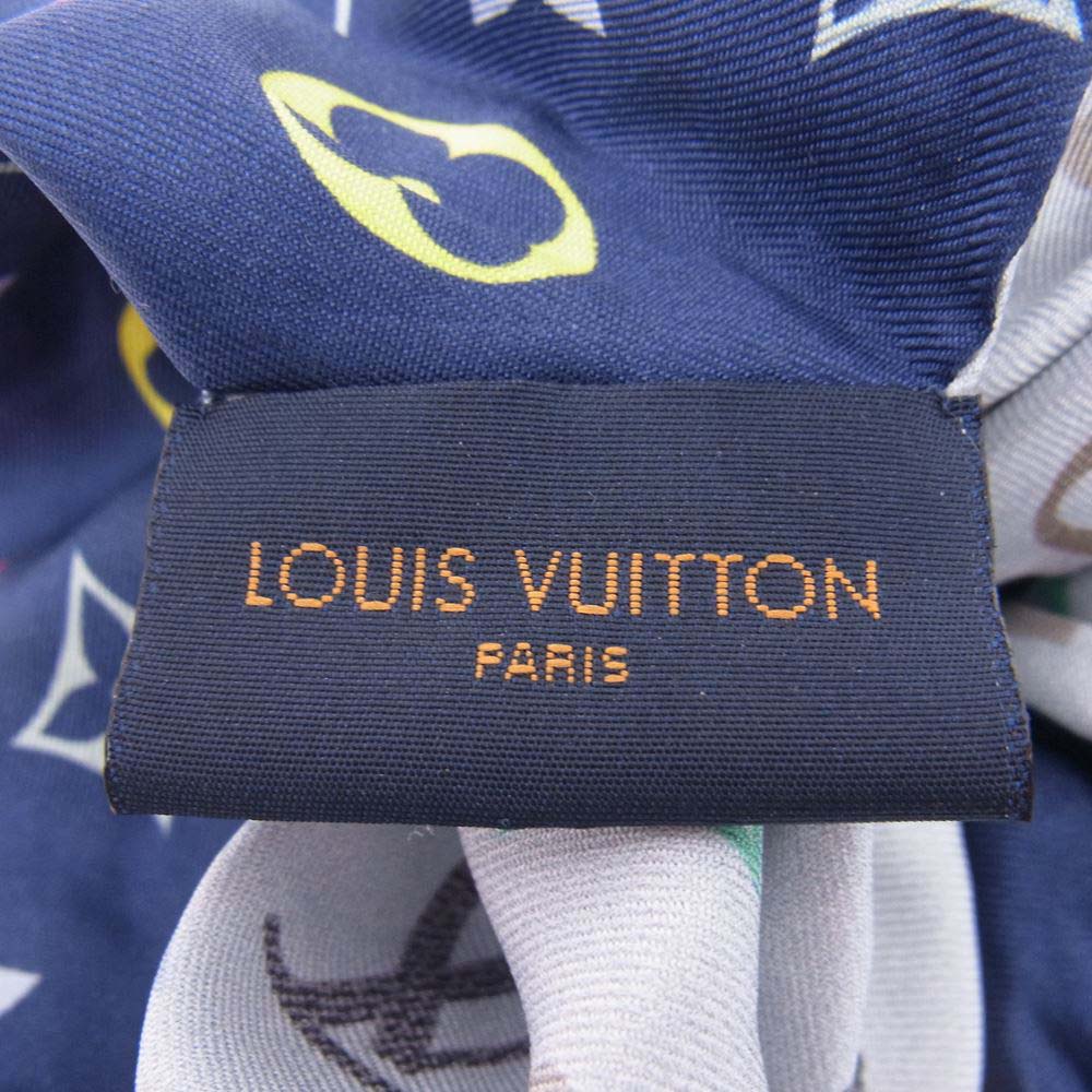 LOUIS VUITTON ルイ・ヴィトン M77399 モノグラム シュシュ ヘアゴム ネイビー系 ライトブルー系【中古】