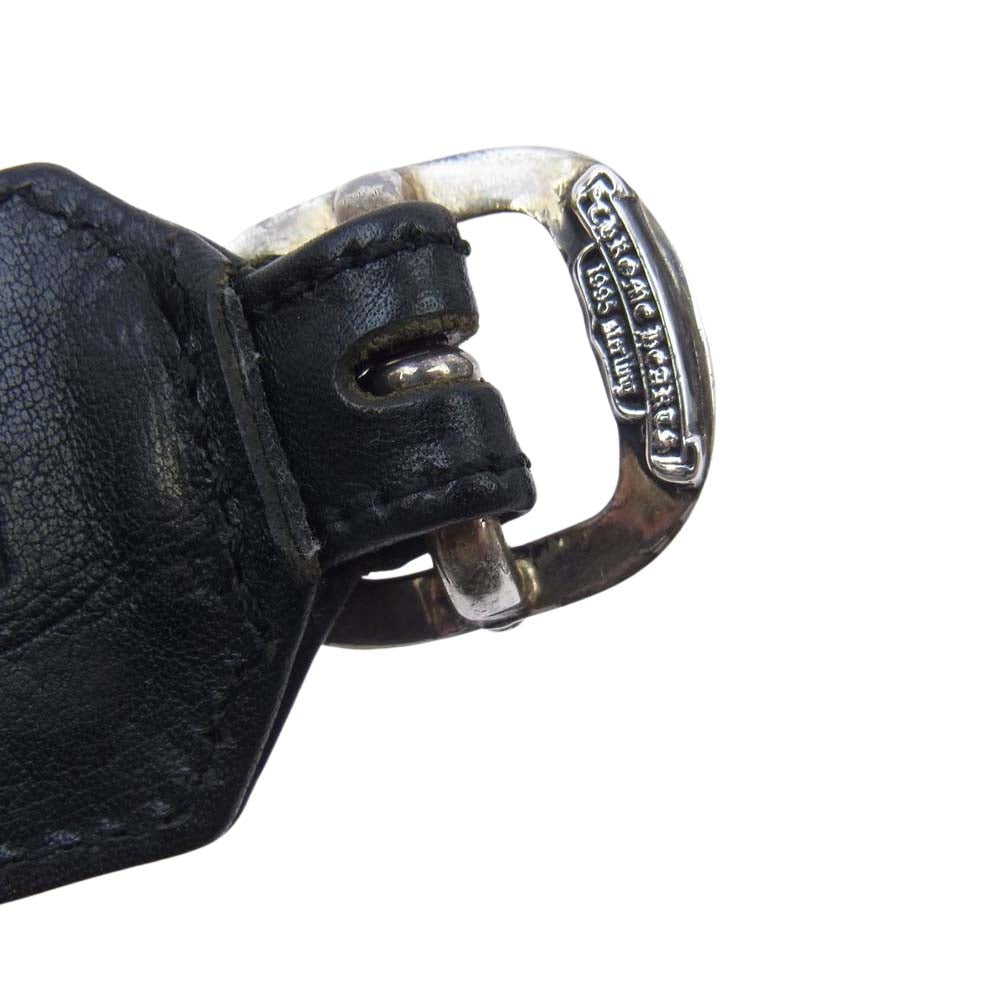 CHROME HEARTS クロムハーツ（原本無） RR TINY BUCKLE ロックンロール オールド レザーブレスレット ブラック系【中古】