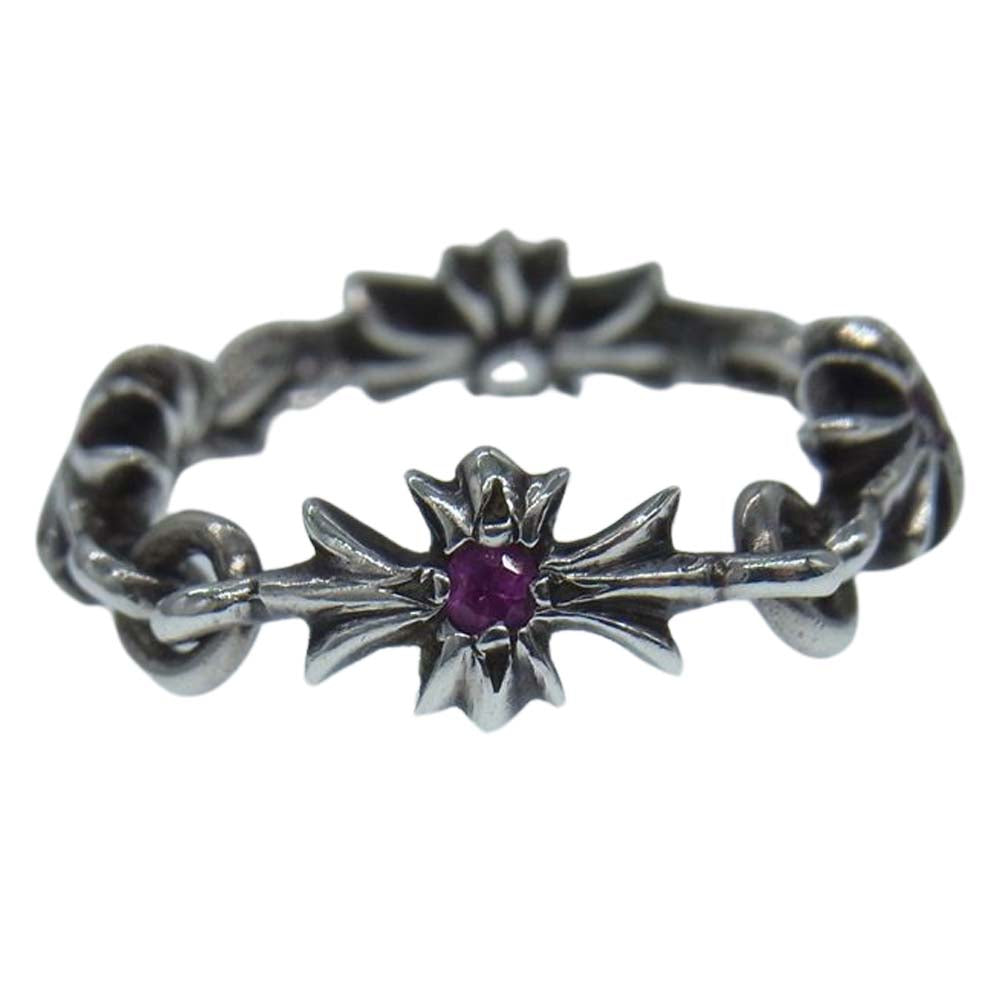 CHROME HEARTS クロムハーツ（原本無） RING TNY E CH PLS タイニーE CHプラス ルビー リング  シルバー系 9号【中古】