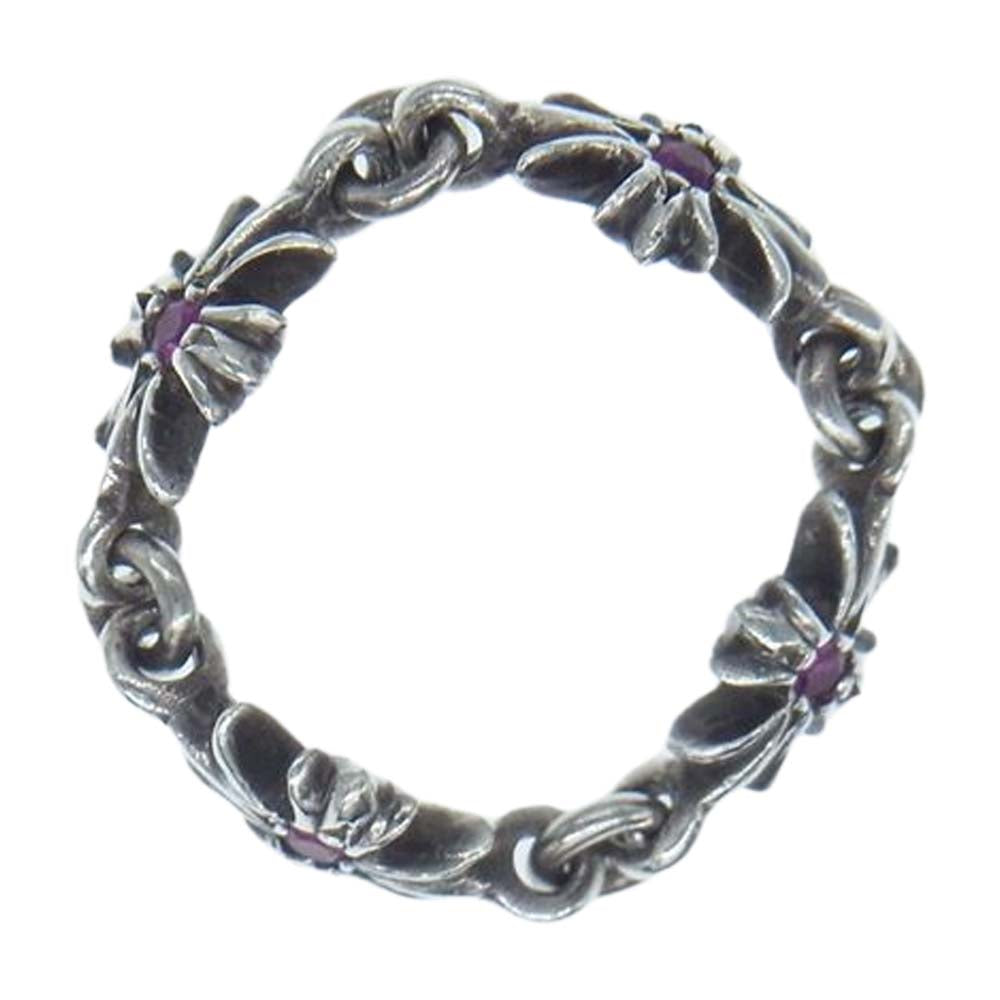 CHROME HEARTS クロムハーツ（原本無） RING TNY E CH PLS タイニーE CHプラス ルビー リング  シルバー系 9号【中古】