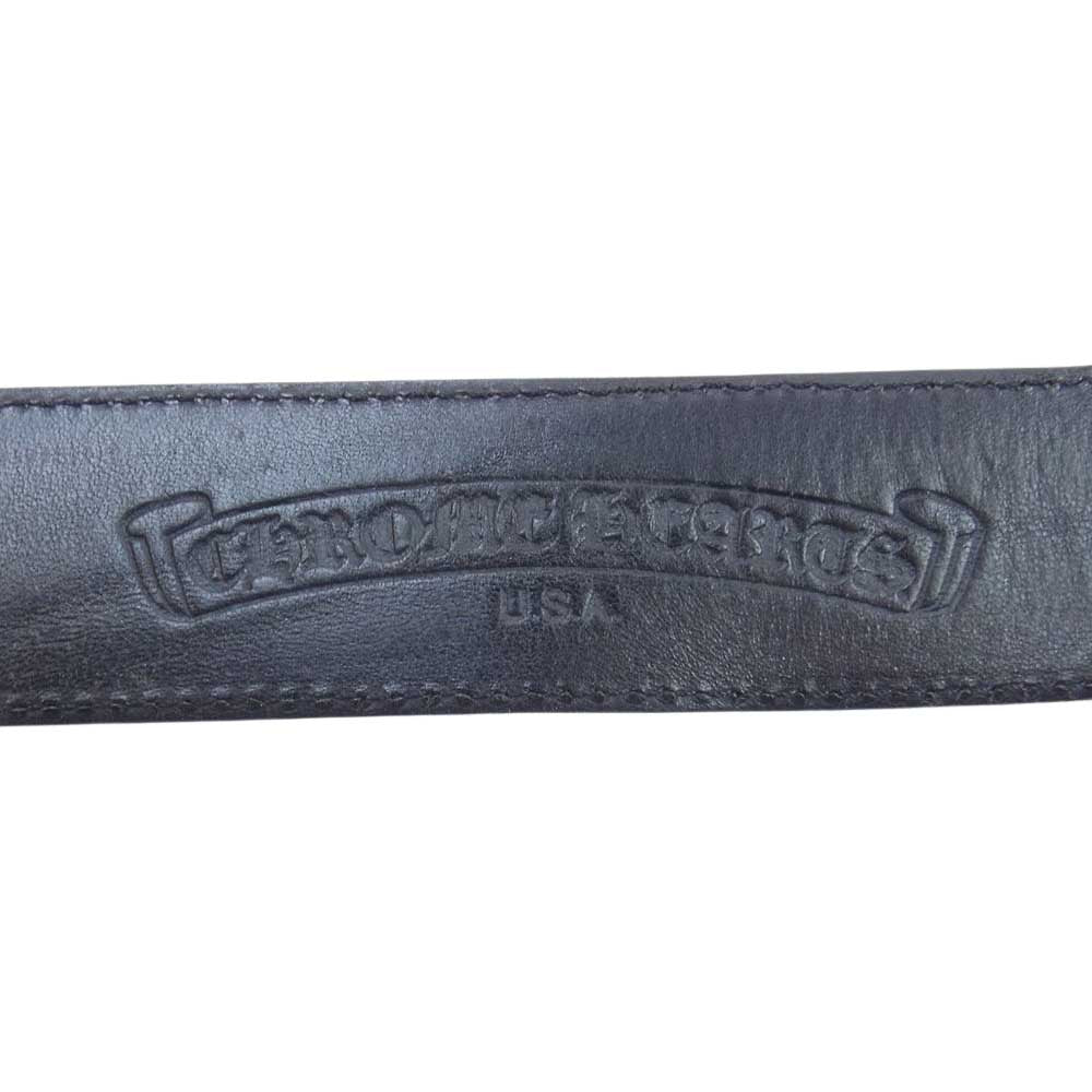 CHROME HEARTS クロムハーツ（原本無） BLT ROLLER2 ケルティック ローラー ダブルピン スクロール レザーベルト ブラック系 34【中古】