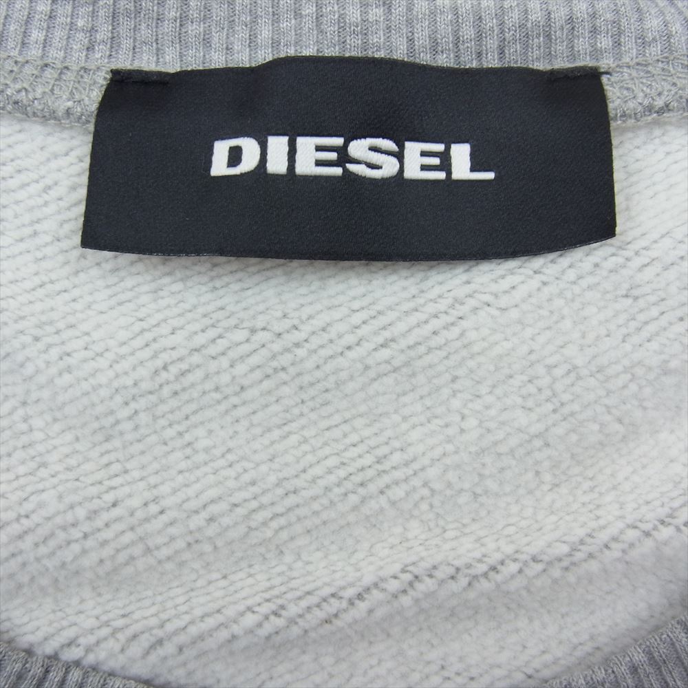 DIESEL ディーゼル クルーネック スウェット 迷彩 カモフラ 切替 グレー系 S【中古】
