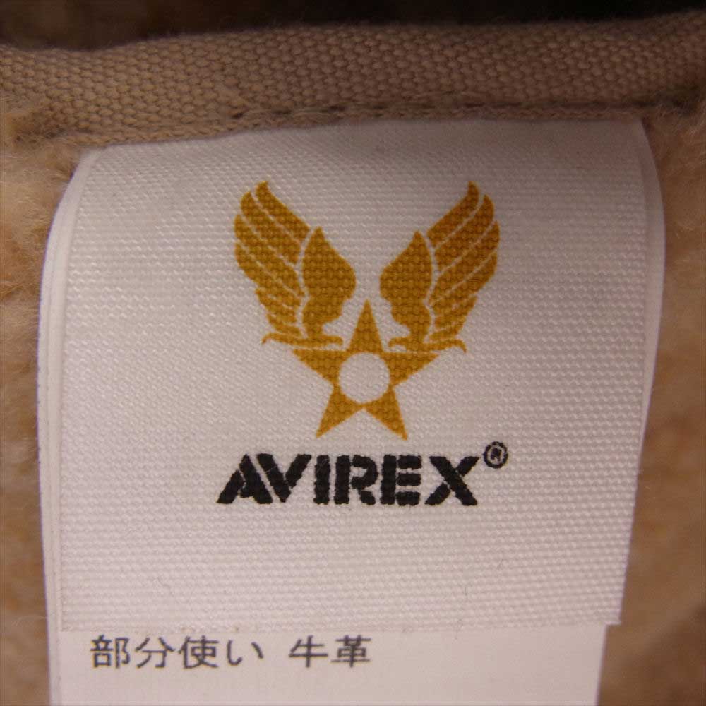 AVIREX アヴィレックス 6151117 MOUTON RIDERS JACKET ムートン ライダース ジャケット ライトブラウン系 L【中古】