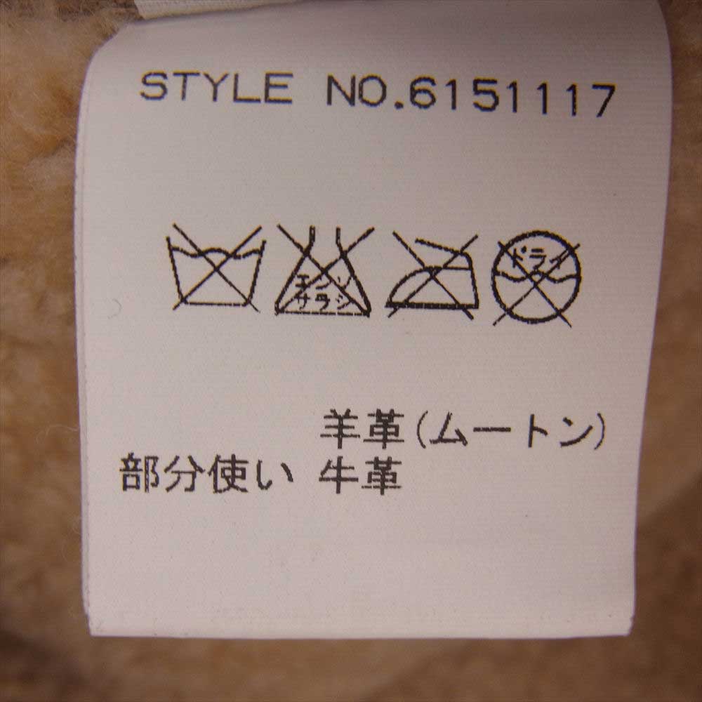 AVIREX アヴィレックス 6151117 MOUTON RIDERS JACKET ムートン ライダース ジャケット ライトブラウン系 L【中古】