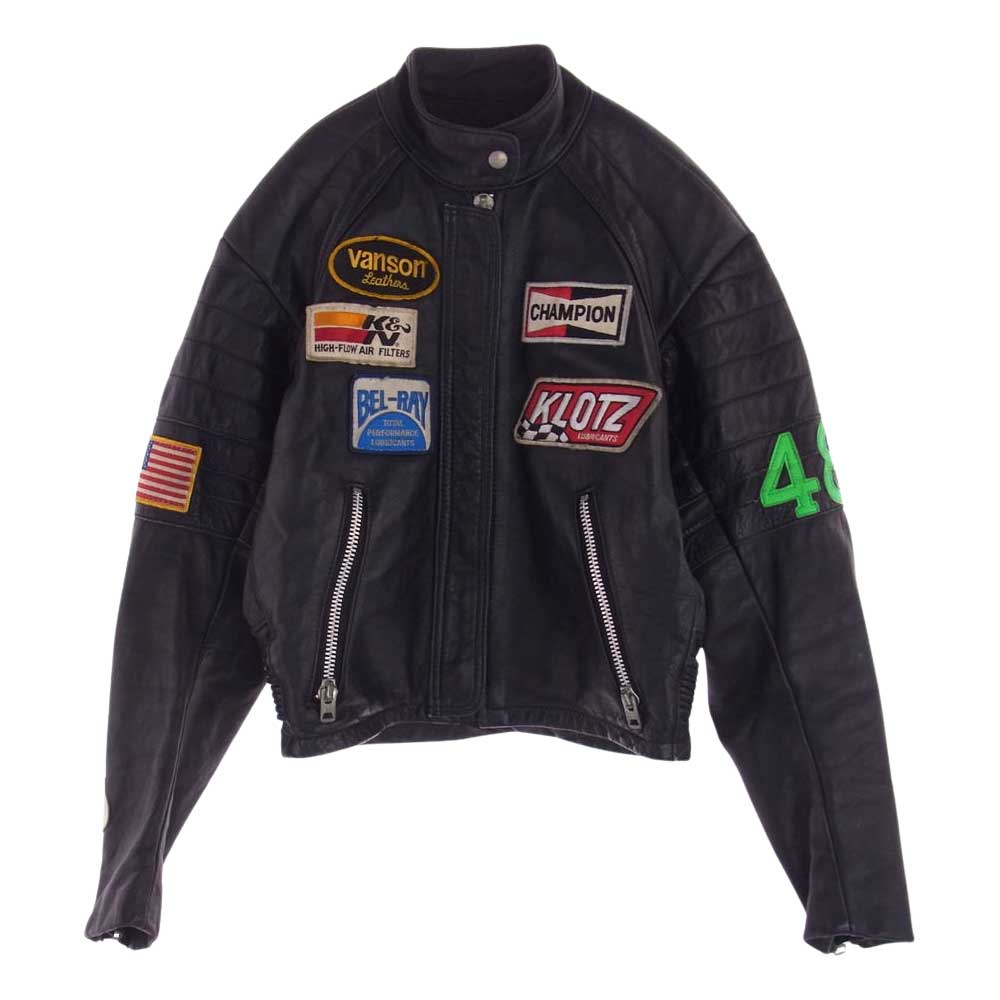 VANSON バンソン TC トム クルーズ モデル レザー ライダース ジャケット ブラック系 38【中古】