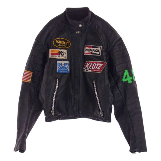 VANSON バンソン TC トム クルーズ モデル レザー ライダース ジャケット ブラック系 38【中古】