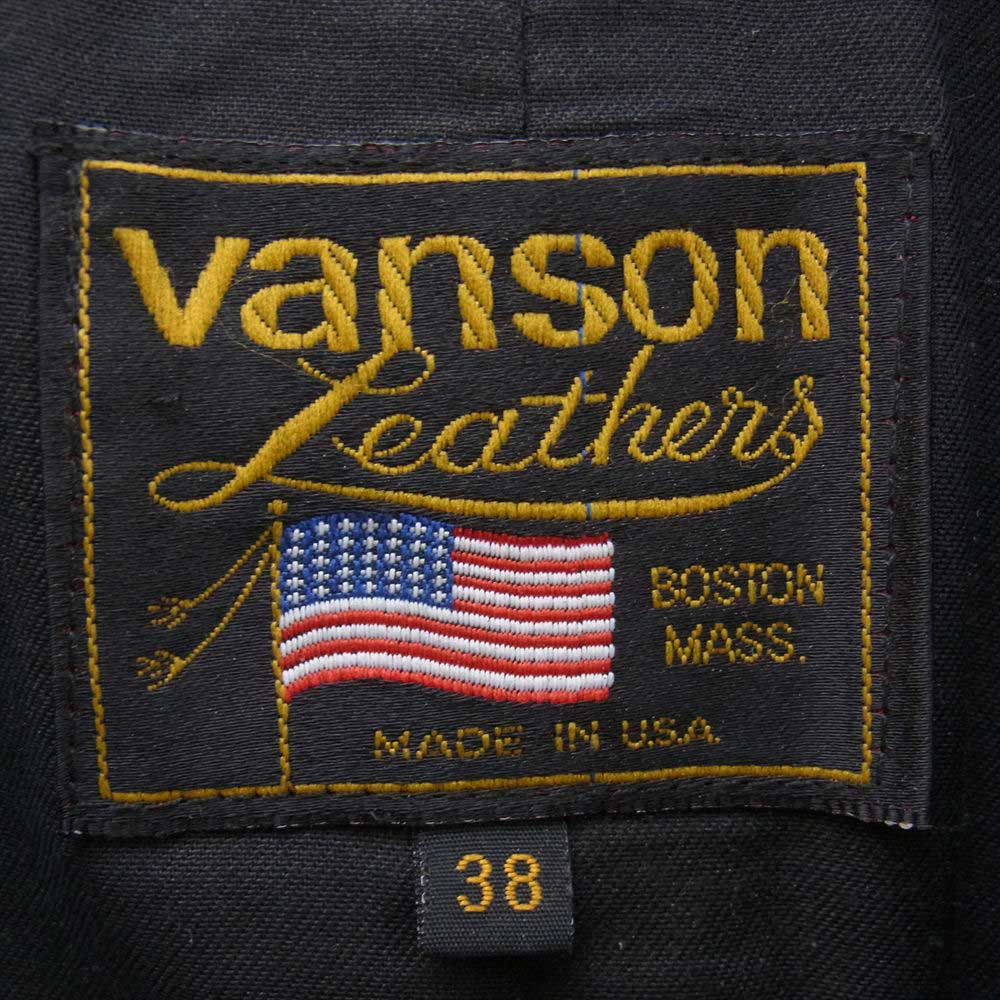 VANSON バンソン TC トム クルーズ モデル レザー ライダース ジャケット ブラック系 38【中古】