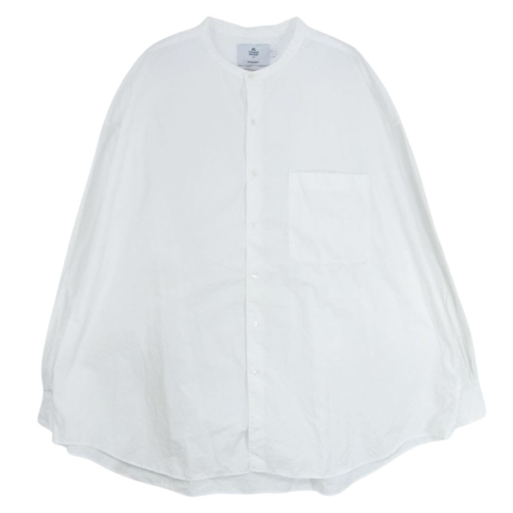 GRAPHPAPER グラフペーパー 20AW GM203-50083 THOMAS MASON OVERSISED BAND COLLAR SHIRT トーマスメイソン オーバーサイズ バンドカラー 長袖シャツ ホワイト系 F【中古】