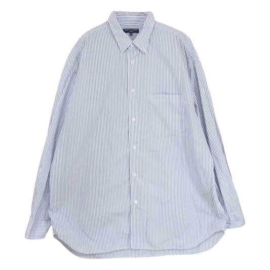 COMME des GARCONS HOMME コムデギャルソンオム 22SS HI-B006 綿ストライプ ブラウス パッカリング オーバーサイズ 長袖 シャツ ホワイト系 M【中古】