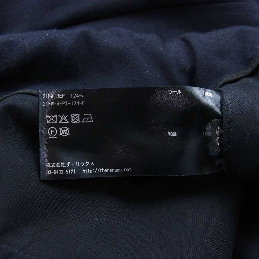 THE RERACS ザリラクス 21AW 21FW-REPT-124-J ドローコード ウール テーパードパンツ ネイビー系 46【美品】【中古】