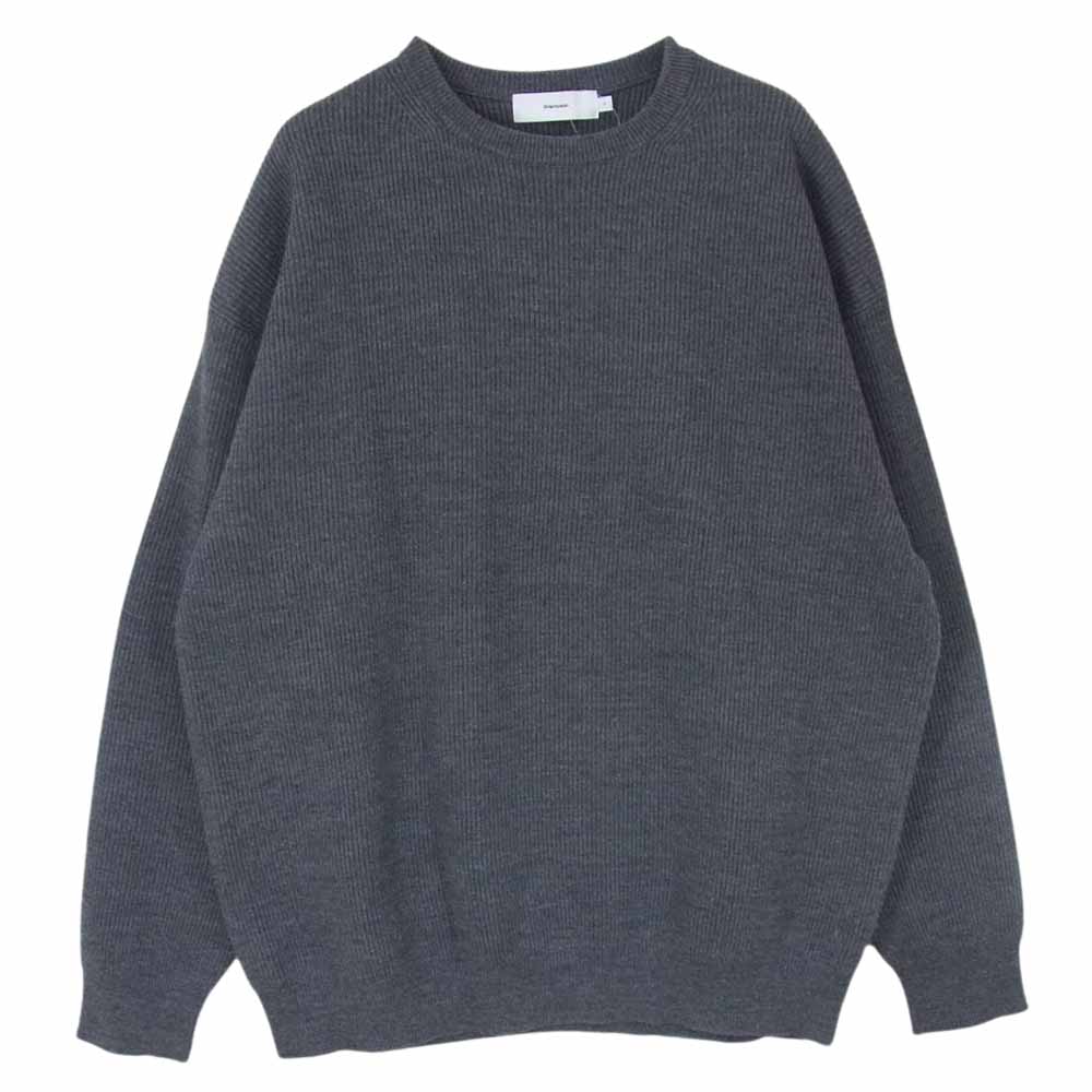GRAPHPAPER グラフペーパー 20AW GM203-80009B High Density Crew Neck Knit 度詰めメリノウール ミドルゲージ クルーネック ニット グレー系 ２【中古】