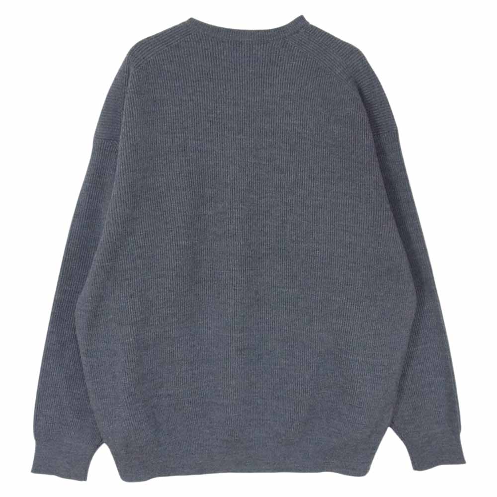 GRAPHPAPER グラフペーパー 20AW GM203-80009B High Density Crew Neck Knit 度詰めメリノウール ミドルゲージ クルーネック ニット グレー系 ２【中古】