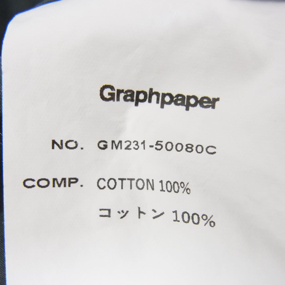 GRAPHPAPER グラフペーパー 23SS GM231-50080C Broad L/S Oversized Regular Collar Shirt ブロード オーバーサイズ レギュラーカラー 長袖シャツ インディゴブルー系 O【中古】
