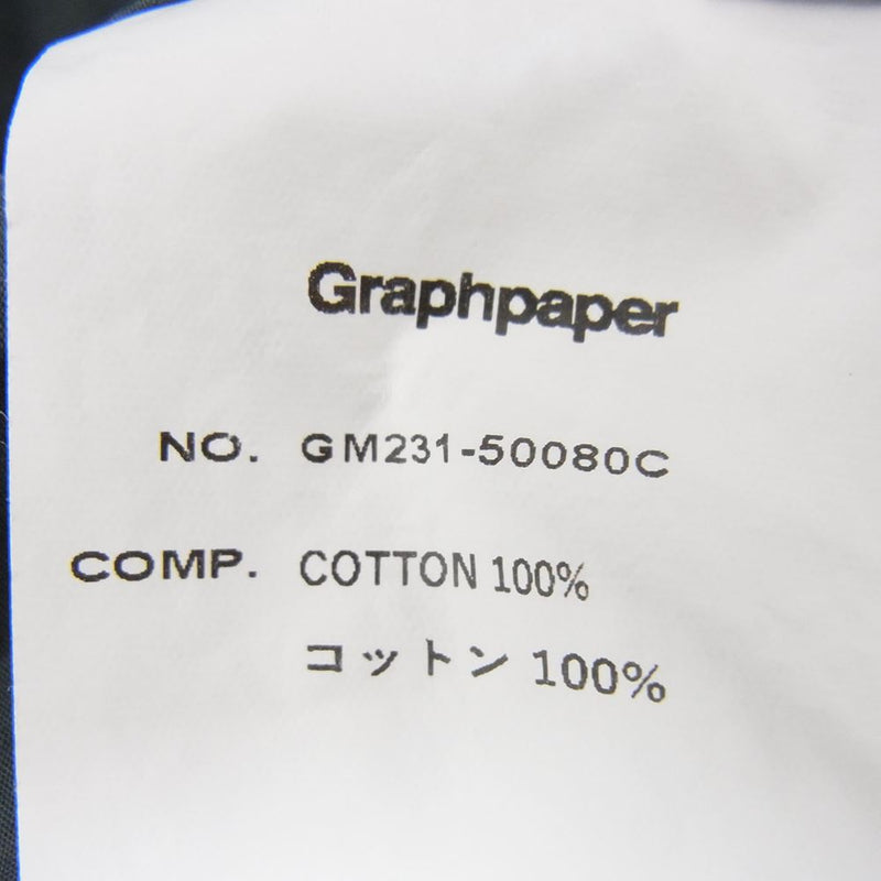 GRAPHPAPER グラフペーパー 23SS GM231-50080C Broad L/S Oversized Regular Collar Shirt ブロード オーバーサイズ レギュラーカラー 長袖シャツ インディゴブルー系 O【中古】