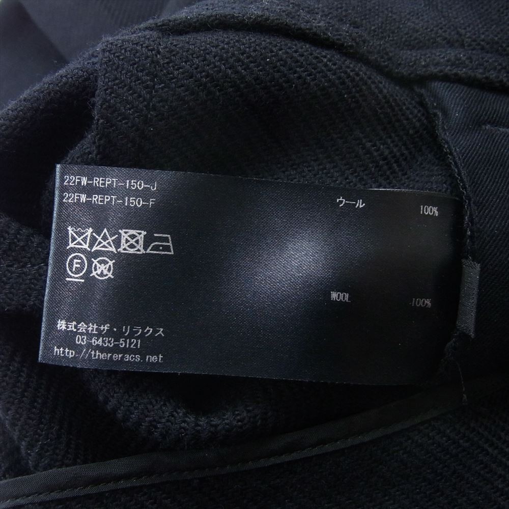 THE RERACS ザリラクス 22AW 22FW-REPT-150-J 2タック シンチバック ウール テーパードパンツ ブラック系 46【美品】【中古】