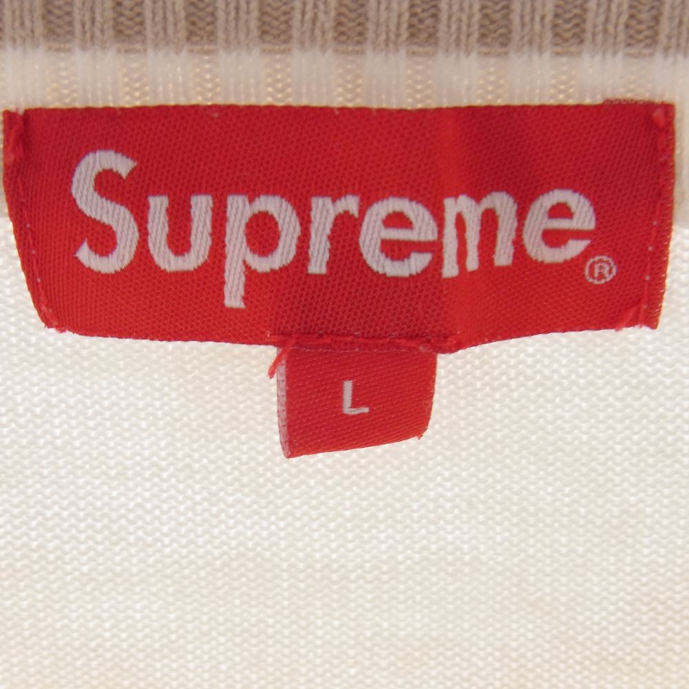 Supreme シュプリーム 20SS Chest Stripe Sweater チェスト ストライプ セーター ニット オフホワイト系 L【中古】