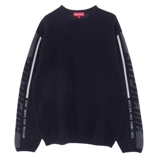 Supreme シュプリーム 21AW Sleeve Stripe Sweater スリーブ ストライプ セーター ニット ブラック系【中古】