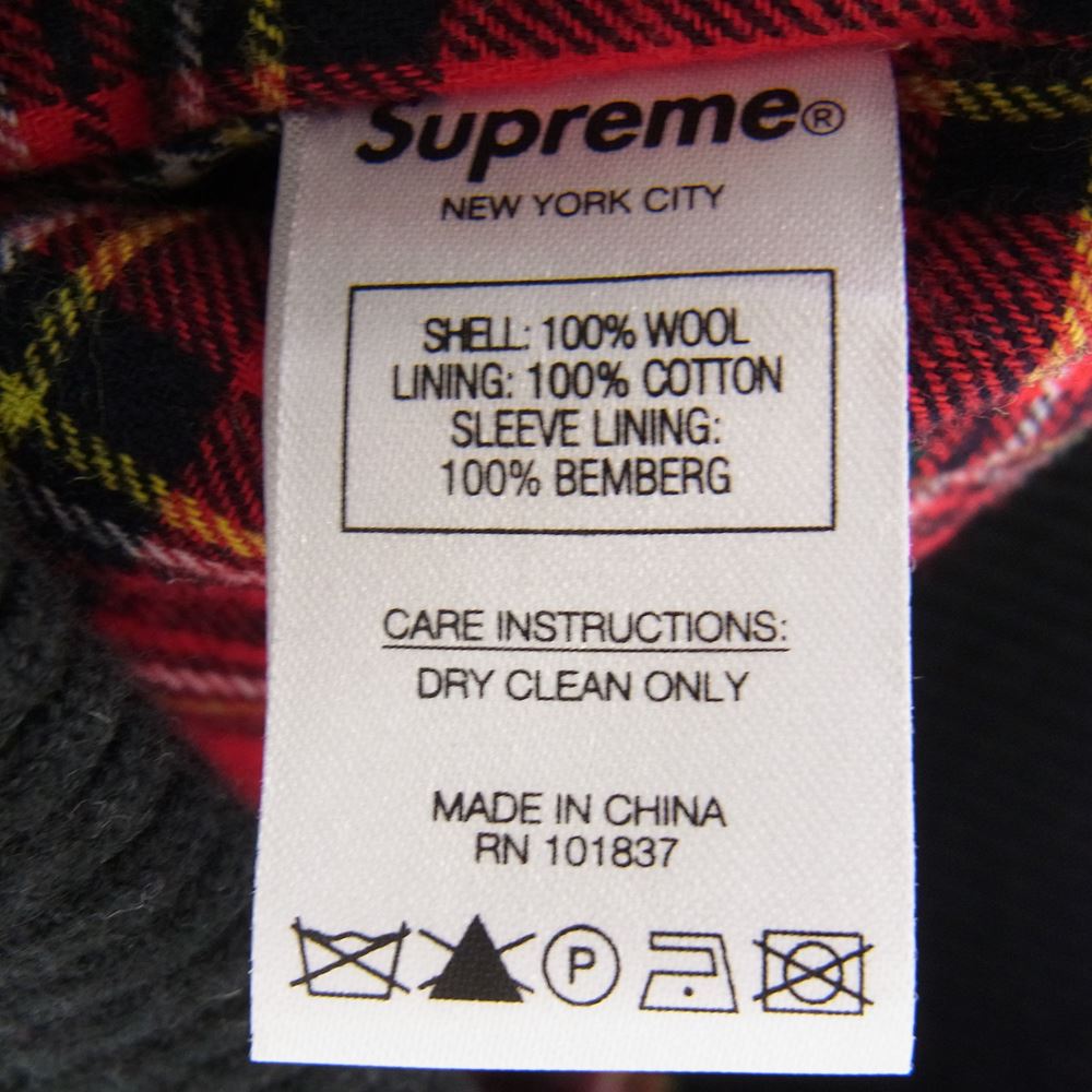 Supreme シュプリーム 19AW Wool Harrington Jacket チェック ウール ハリントン ブルゾン ジャケット ブラック系 M【中古】