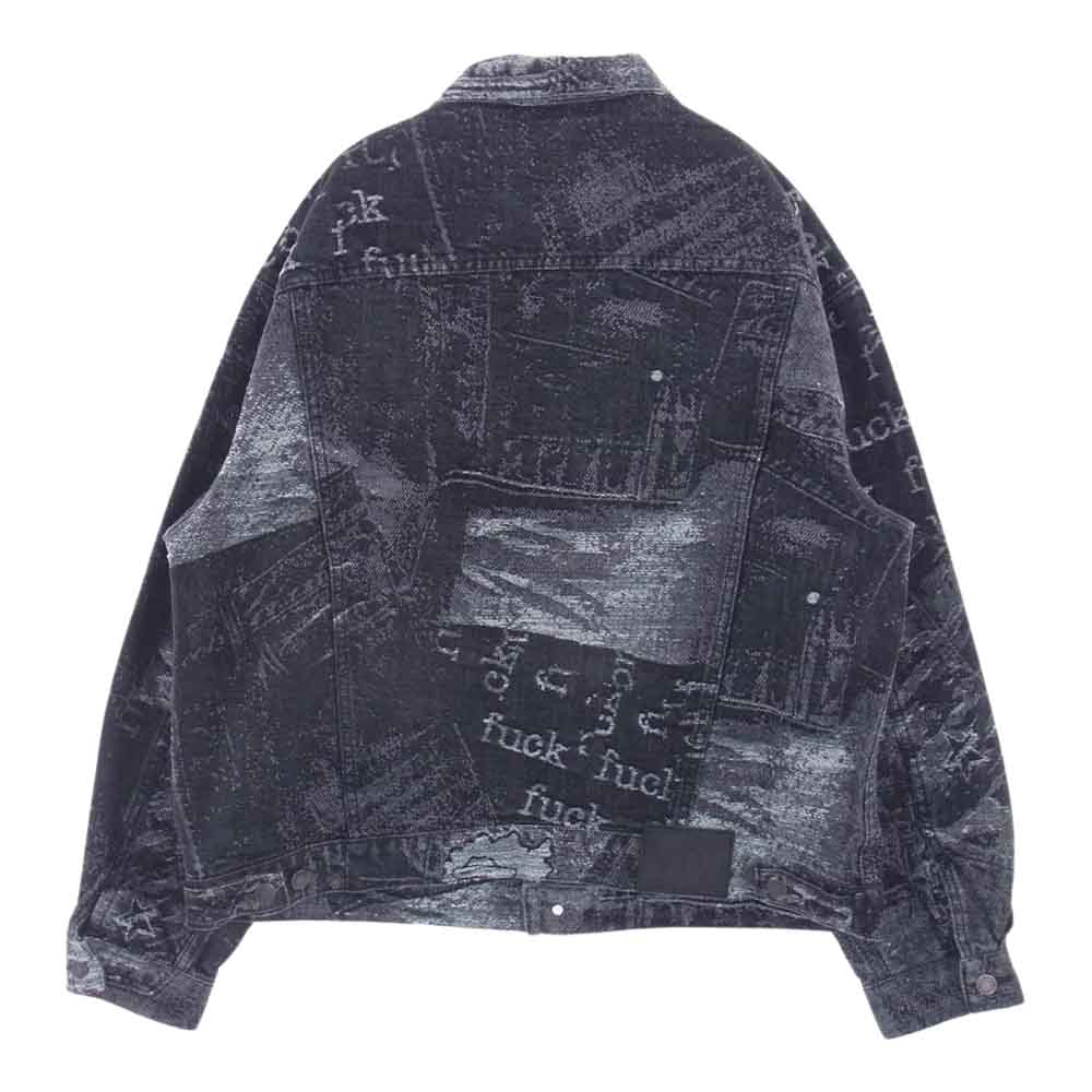 Supreme シュプリーム 23SS Archive Denim Jacquard Trucker アーカイブ デニム ジャカード トラック ジャケット ブラック系 グレー系 L【極上美品】【中古】