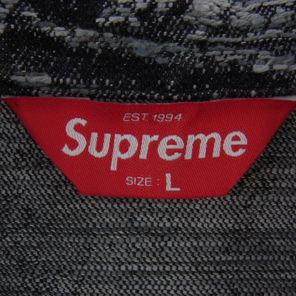 Supreme シュプリーム 23SS Archive Denim Jacquard Trucker アーカイブ デニム ジャカード トラック ジャケット ブラック系 グレー系 L【極上美品】【中古】