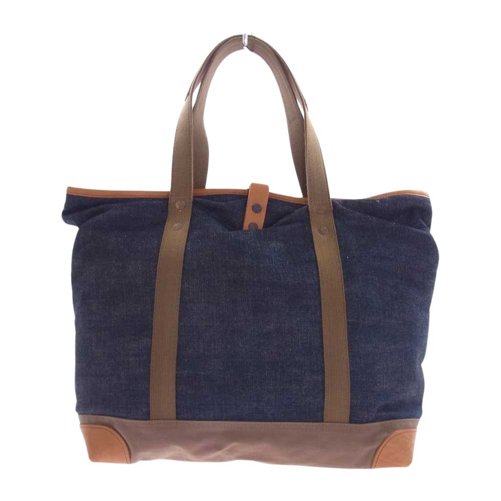 WAREHOUSE ウエアハウス 5212 DENIM TOTE BAG デニム トート バッグ インディゴブルー系 ブラウン系【中古】