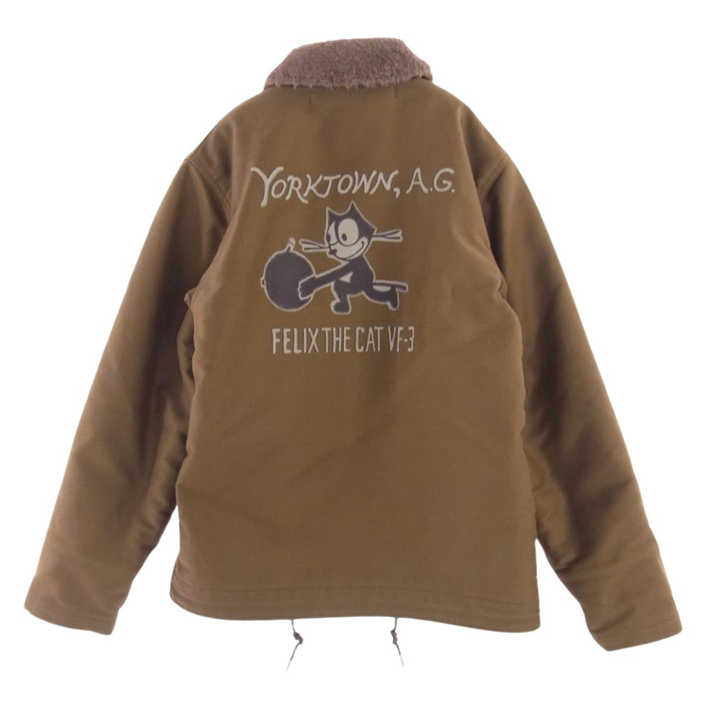 TOY'S McCOY トイズマッコイ N-1 DECK JACKET FELIX THE CAT YORK TOWN デッキ ジャケット ブラウン系 34【美品】【中古】