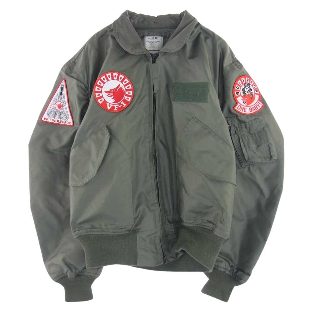 US ミリタリー CWU36-P ワッペン ミリタリー フライト ジャケット カーキ系 L【中古】