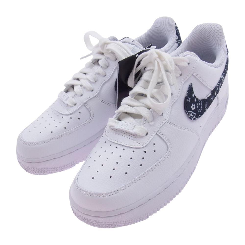 NIKE ナイキ DH4406-101 WMNS Air Force 1 Low 07 Essential Black Paisley ウィメンズ エアフォース1 ロー 07 エッセンシャル ブラック ペイズリー スニーカー ホワイト系 26cm【新古品】【未使用】【中古】