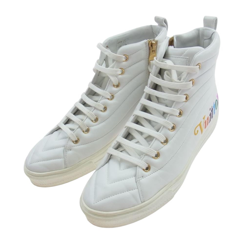 LOUIS VUITTON ルイ・ヴィトン 1A5C5H LV Stellar Calfskin High-Top ステラ― ハイカット スニーカー ホワイト系 38【中古】