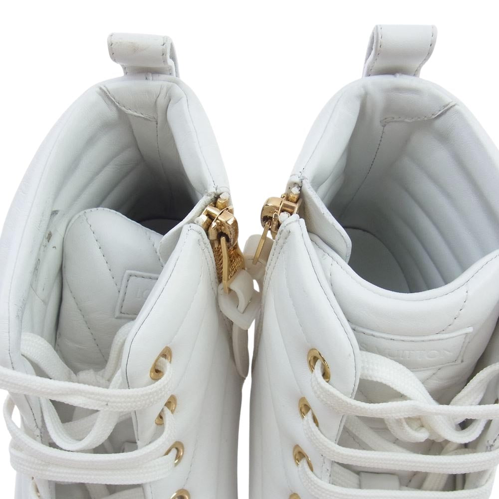 LOUIS VUITTON ルイ・ヴィトン 1A5C5H LV Stellar Calfskin High-Top ステラ― ハイカット スニーカー ホワイト系 38【中古】