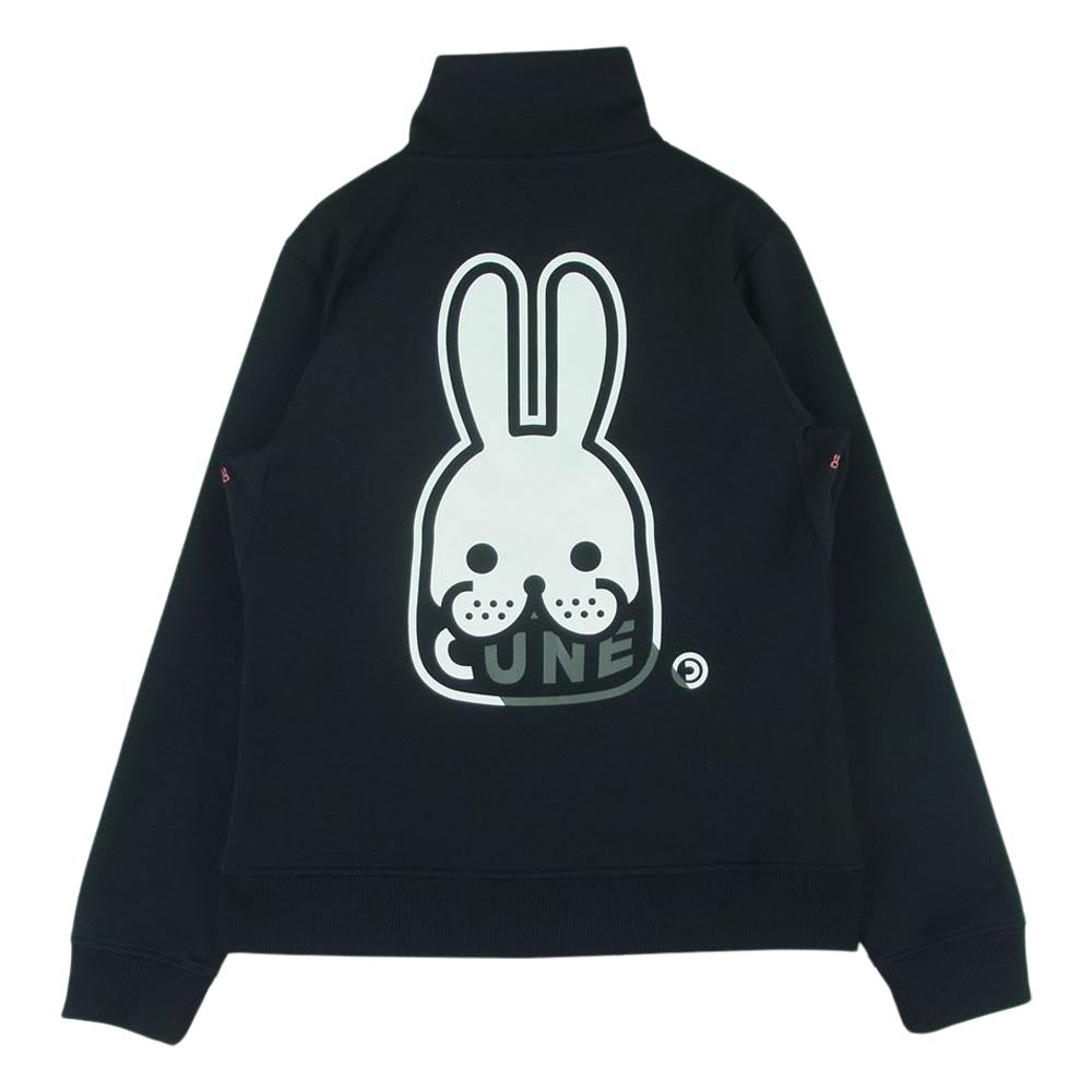 キューン バックプリント ハイネック ジャージー トラック ジャケット ポリエステル 日本製 ブラック系 1【中古】