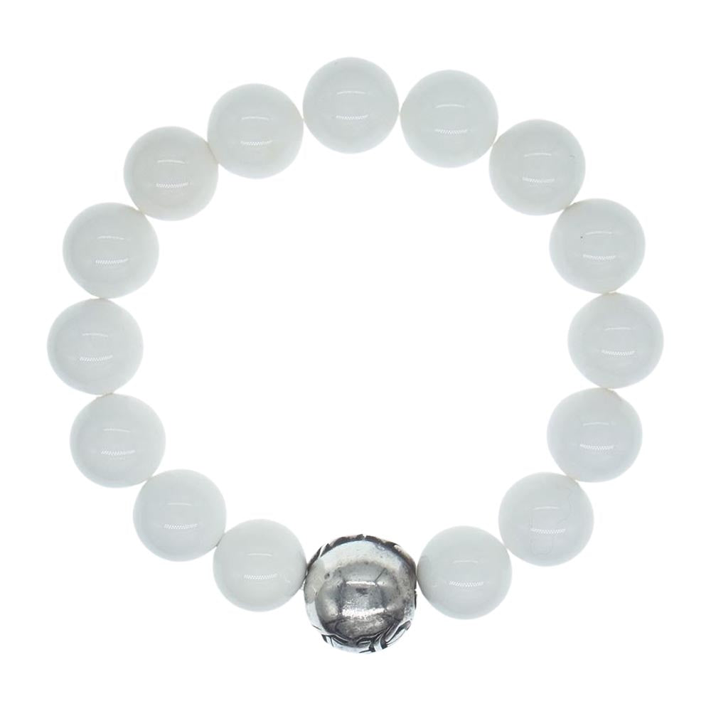CHROME HEARTS クロムハーツ（原本無） BEADS 12mm ビーズ ブレスレット ホワイト系【中古】