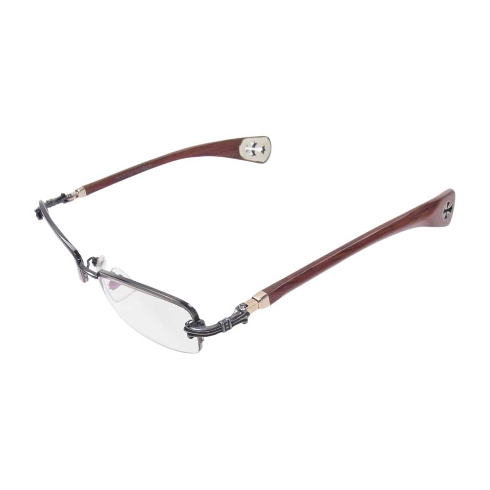 CHROME HEARTS クロムハーツ（原本無） ROCKS ウッドテンプル 眼鏡 メガネ アイウェア ブラウン系【中古】