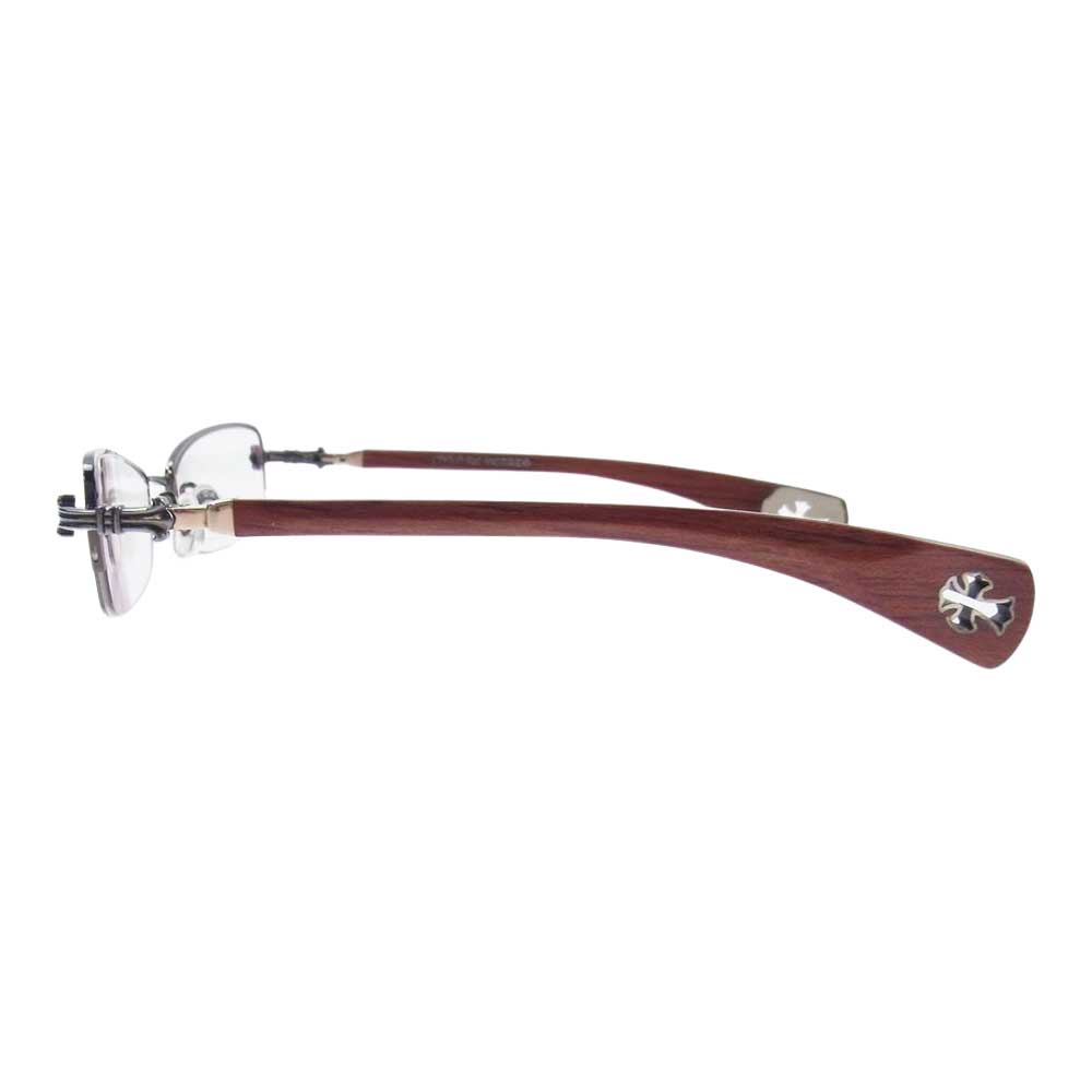 CHROME HEARTS クロムハーツ（原本無） ROCKS ウッドテンプル 眼鏡 メガネ アイウェア ブラウン系【中古】