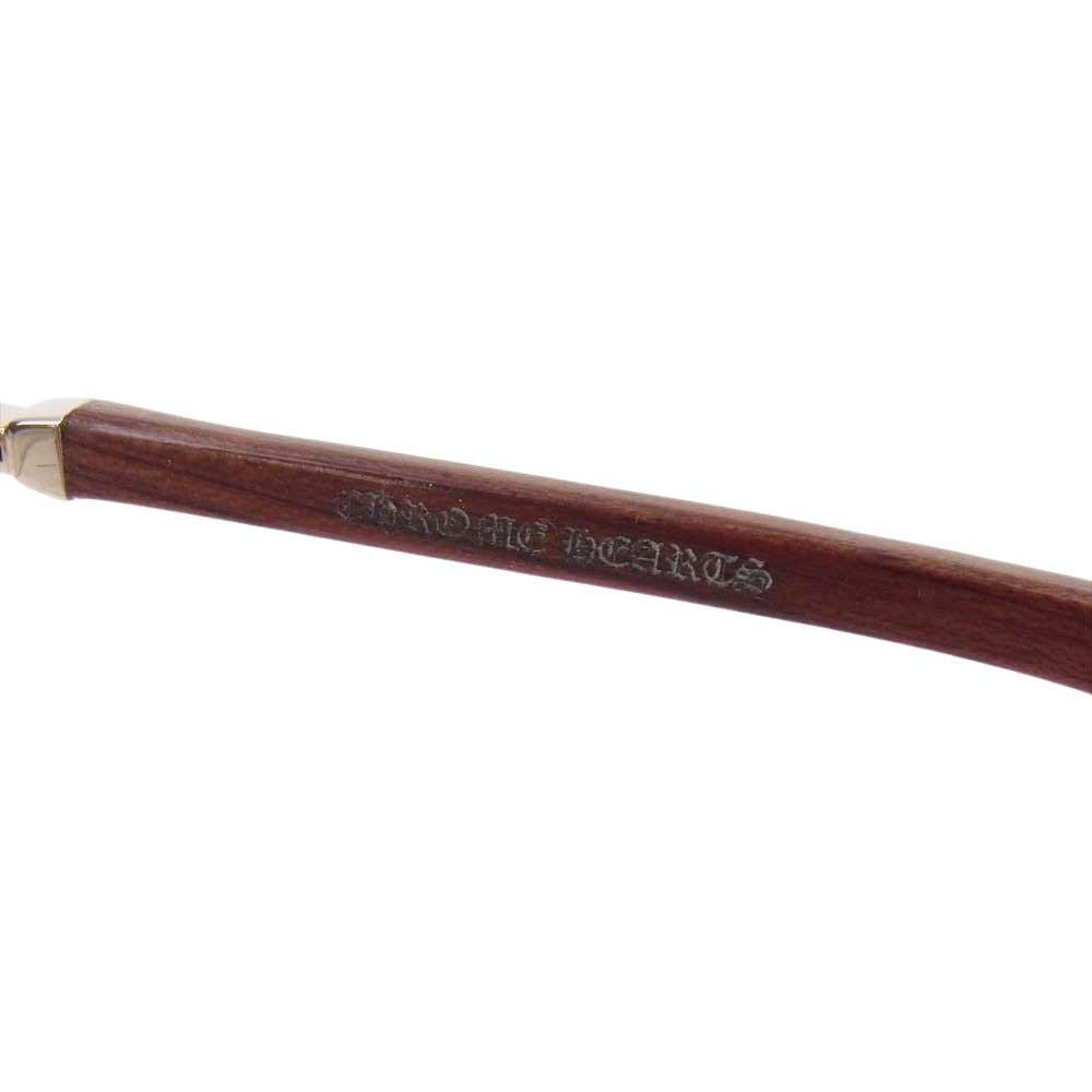 CHROME HEARTS クロムハーツ（原本無） ROCKS ウッドテンプル 眼鏡 メガネ アイウェア ブラウン系【中古】